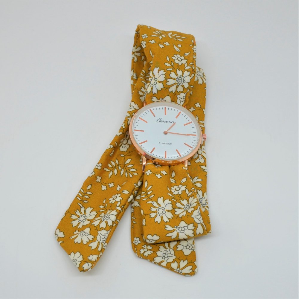 Montre foulard femme à nouer bracelet Thorpe automne+1 bracelet supplémentaire capel moutarde--2226704043176